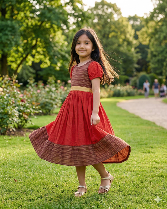 Crimson Festive Charm Dress