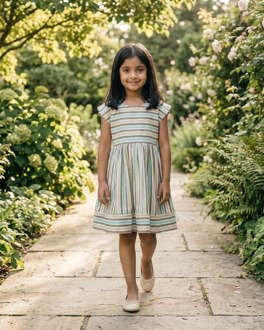 Mint Breeze Striped Dress