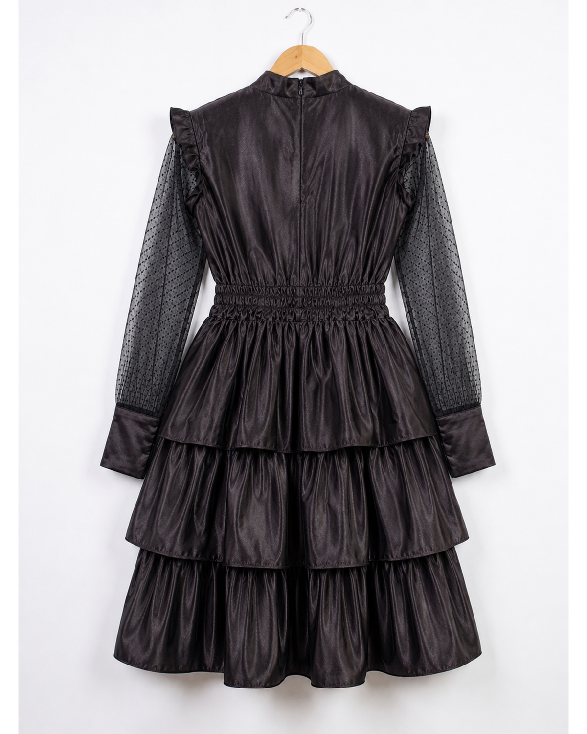 Frill skirt with closed collar top