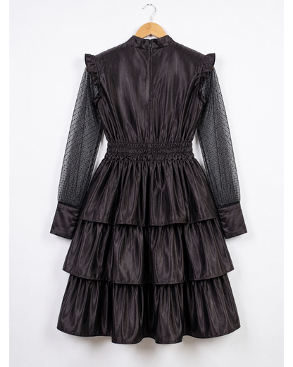 Frill skirt with closed collar top