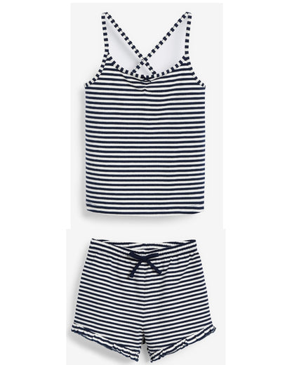 Strappy Top and Striped Shorts