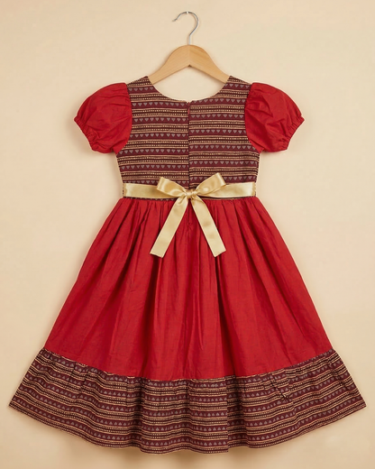 Crimson Festive Charm Dress