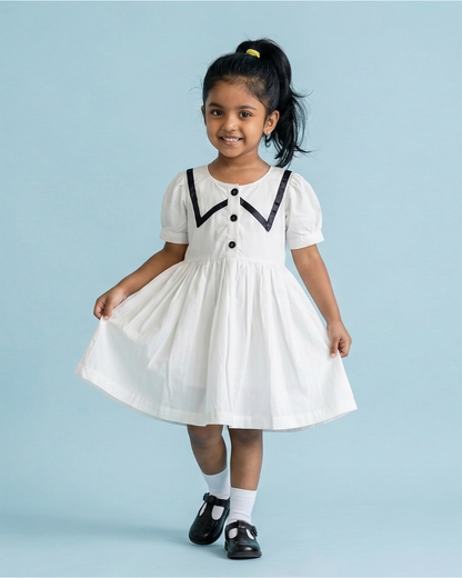 Little Sailor Grace Dress-White