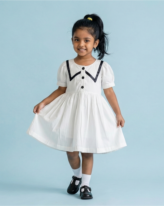 Little Sailor Grace Dress-White