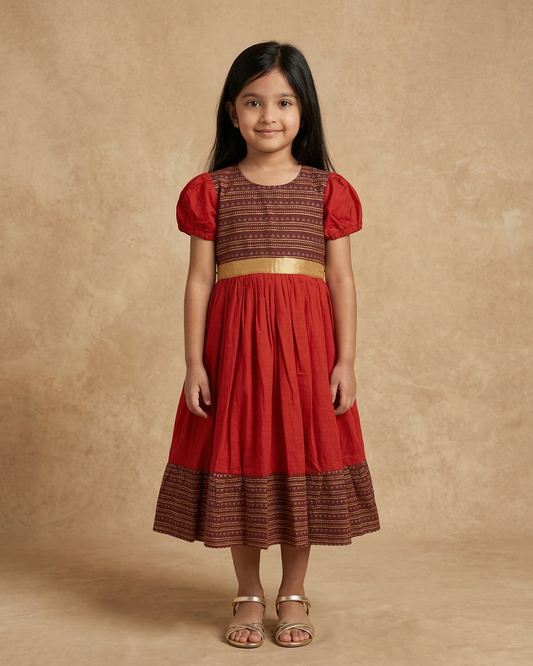 Crimson Festive Charm Dress
