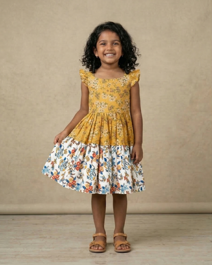 Golden Meadow Floral Dress