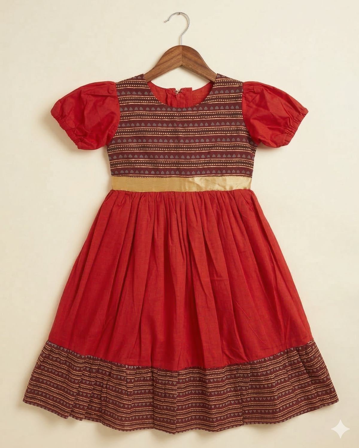 Crimson Festive Charm Dress