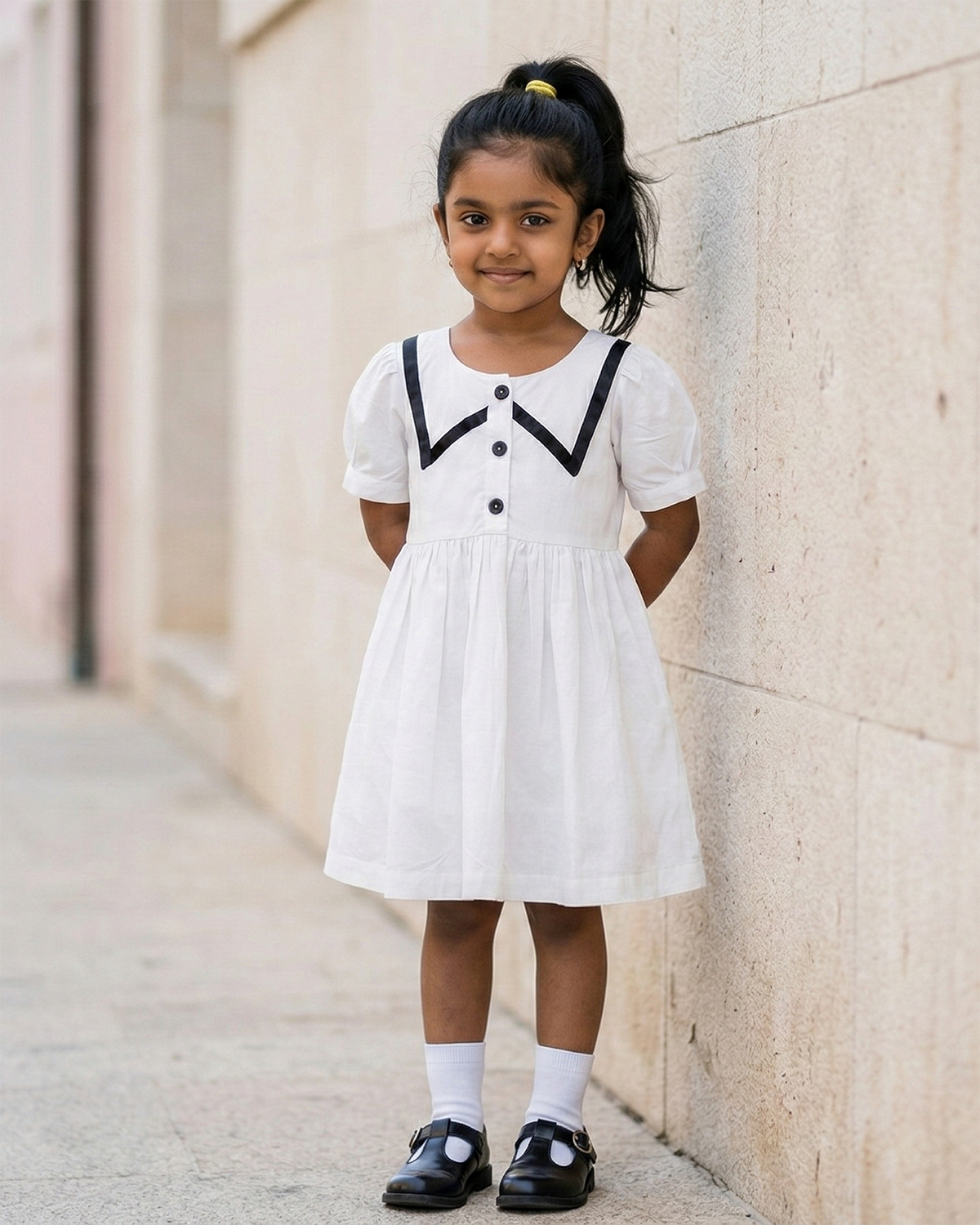 Little Sailor Grace Dress-White