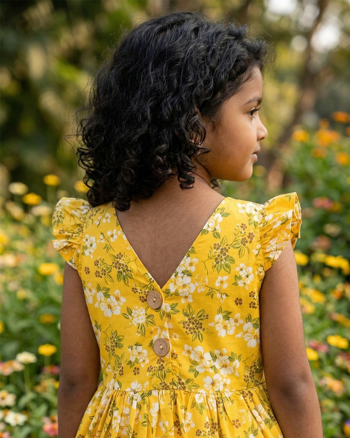 Golden Meadow Floral Dress