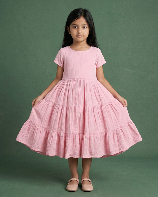 Pink Petal Twirl Dress