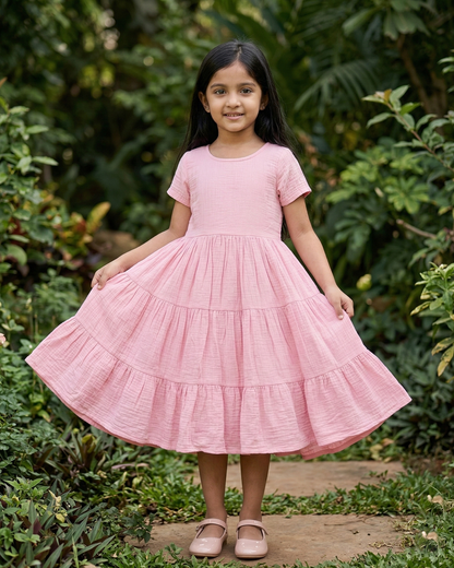 Pink Petal Twirl Dress