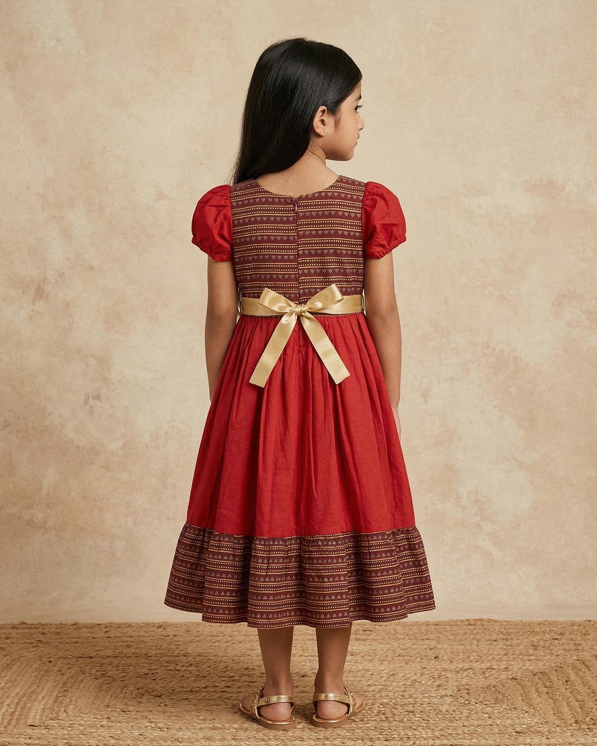 Crimson Festive Charm Dress