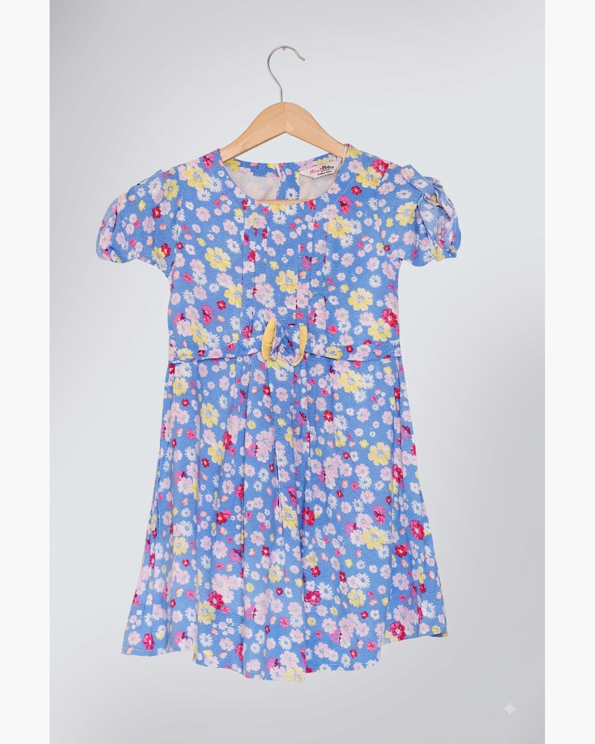 Floral print light blue dress